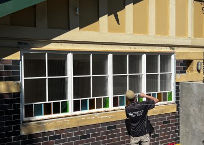 Coloured Cathedral Glass installation in Mosman